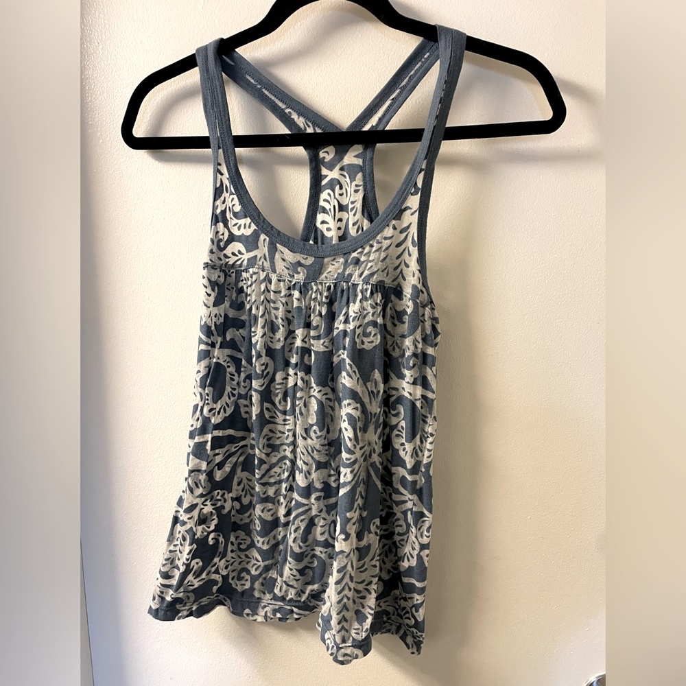 Blue and White Razor Back Tank